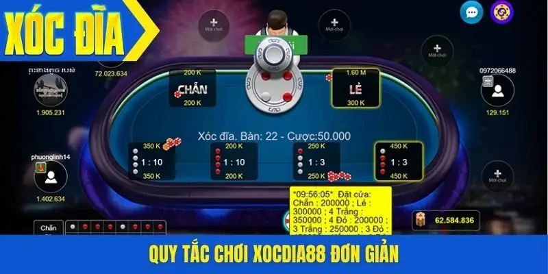 Quy tắc chơi xocdia88 đơn giản